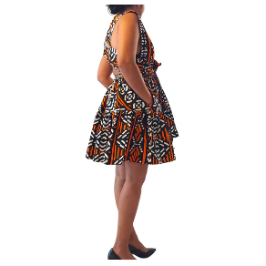 African Ankara Print Short Infinity Dress