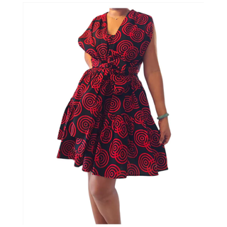 African Ankara Print Short Infinity Dress
