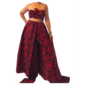 African Print Ankara Infinity Style Palazzo Wide Leg Pants Infinity