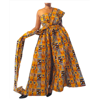 African Print Ankara Infinity Style Palazzo Wide Leg Pants Infinity mud
