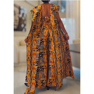 African Print Ankara Infinity Style Palazzo Wide Leg Pants Infinity mud