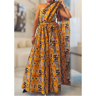 African Print Ankara Infinity Style Palazzo Wide Leg Pants Infinity mud