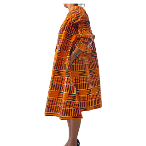 African Ankara Print Off Shoulder Midi Dress