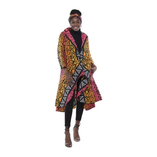 African Print Ankara High Low Kimono Coat