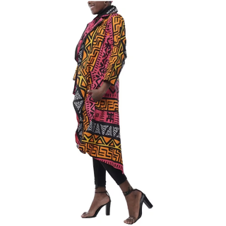 African Print Ankara High Low Kimono Coat