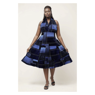 African Woman Long Tunic Midi Sundress / One Size Fits M - 2XL