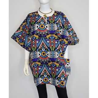 African Ankara Kitenge Print Unisex Oversized Dashiki Top
