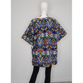 African Ankara Kitenge Print Unisex Oversized Dashiki Top