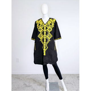 Unisex Embroidered Kaftan / Oversized Kimono Tunic Dashiki Top / Dress / One Size Fit -M to 2XL - Plus Size / African Clothing