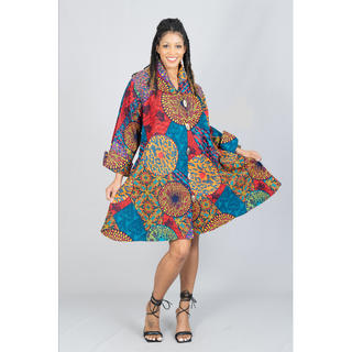 Ankara Tunic Midi Dress multi