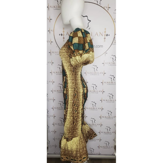 African Print Puff Sleeve Smocked Mermaid Ruffle Dress - Made In Ghana