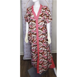 African Chiffon Kimono Kaftan Two Piece Pant Set - Made in Ghana