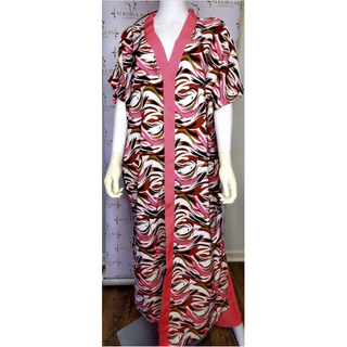 African Chiffon Kimono Kaftan Two Piece Pant Set - Made in Ghana