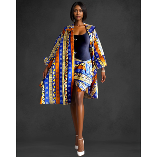 African Print Tunic Dress Coat