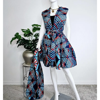 African Ankara Print Infinity Shorts Jumpsuit