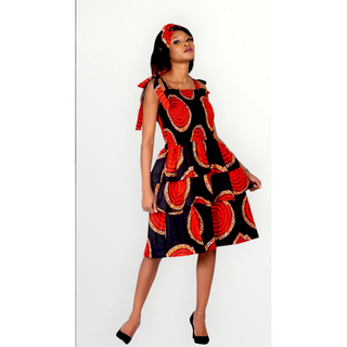 Smocked Ankara Flounce Dress