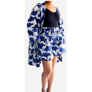 African Print Ankara Style Kimono Kaftan Short Set