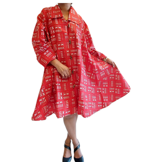 Tribal Print Tunic Midi Dress