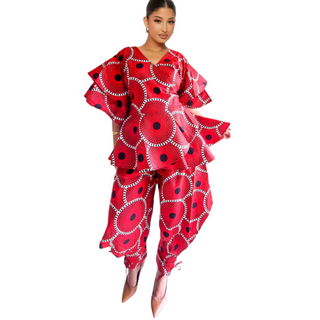 African Print Harem Pants and Top Set