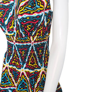 African Ankara Style Print Long Smocked Maxi Sundress with Headwrap