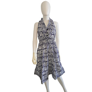 Ankara Print Smocked Midi Dress