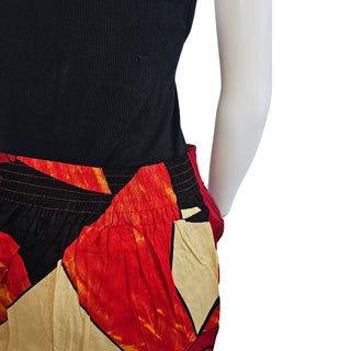 African Print Maxi Skirt with Pockets and Headwrap