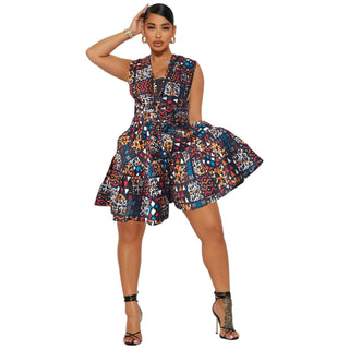 African Ankara Print Infinity Shorts