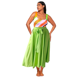 Rayon Midi Skirt