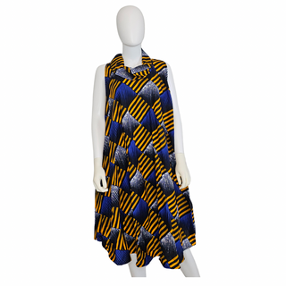Ankara Print Turtle Neck Midi Dress - Made In Kenya