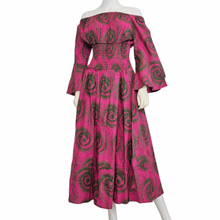 Smocked Ankara Maxi Dress