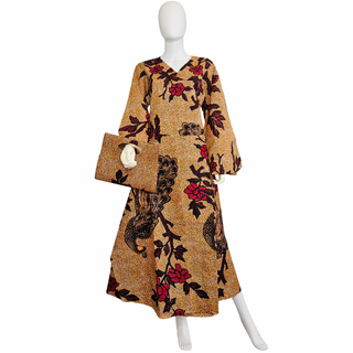 Ankara Wrap Maxi Dress with Pocketbook