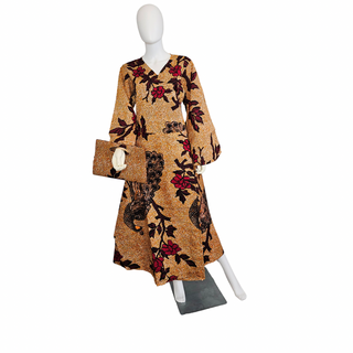 Ankara Wrap Maxi Dress with Pocketbook