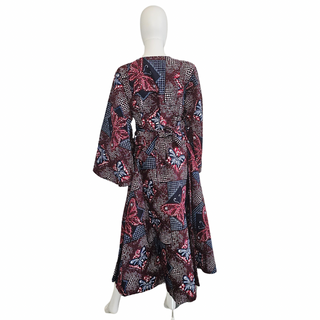 Ankara Wrap Maxi Dress with Pocketbook