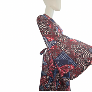 Ankara Wrap Maxi Dress with Pocketbook