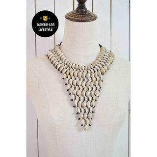 African inspired cowrie sea shell necklace statement jewelry - Alkebulan Lifestyle