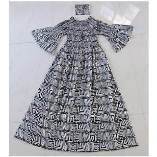 African Print Mother Dress / Girl Skirt Matching Set