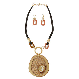 Brown and Gold Vegan Leather Gecko Set