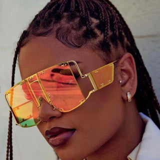 Yellow Reflective Square Retro shades