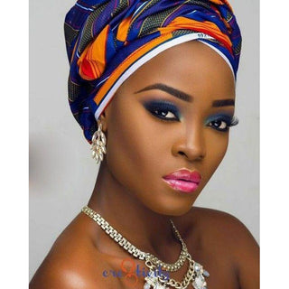 African Print Head Wrap Headwrap Scarf Shawl - 100% Wax Cotton