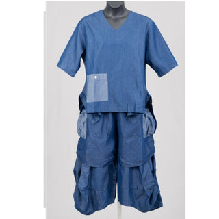 Denim Hi Low Top with Harem Pants separates