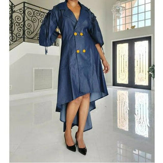 Denim High Low Coat Dress