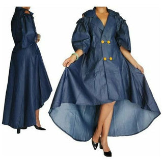 Denim High Low Coat Dress