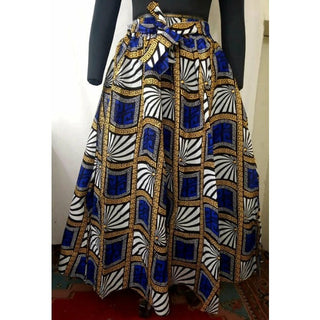 Ethnic African Print Maxi Skirt Free size- STRETCH FITS M TO 2XL