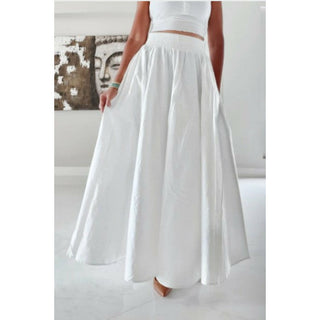 Tie up Crop Top/ Maxi Skirt Set Wax Cotton - 2 Piece Set