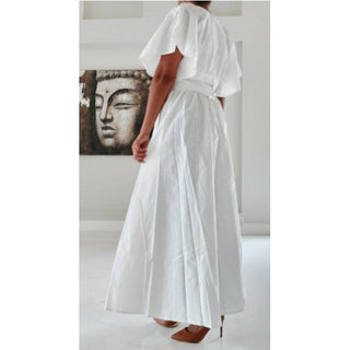 Tie up Crop Top/ Maxi Skirt Set Wax Cotton - 2 Piece Set