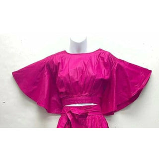 Tie up Crop Top/ Maxi Skirt Set Wax Cotton - 2 Piece Set