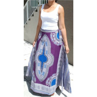Ethnic African Print Wrap Maxi Skirt Free size