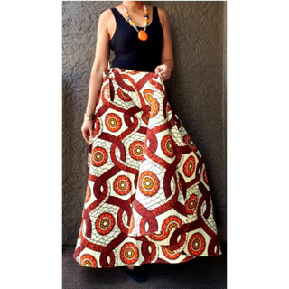 Ethnic African Print Wrap Maxi Skirt Free size