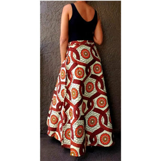 Ethnic African Print Wrap Maxi Skirt Free size