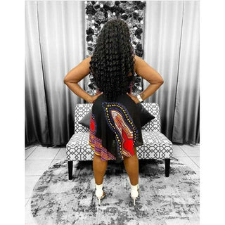 African Dashiki Print Midi Smocked Stretch Dress /Skirt/Multiple colors